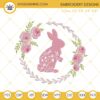 Floral Bunny Rabbit Embroidery Designs, Cute Easter Day Embroidery Files