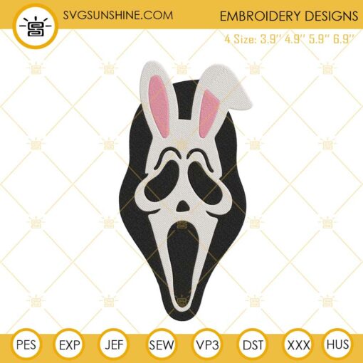 Ghostface Easter Bunny Embroidery Design, Horror Easter Day Embroidery File