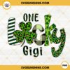 One Lucky Gigi PNG, Shamrock PNG, Cute St Patrick's Day Leopard PNG Sublimation