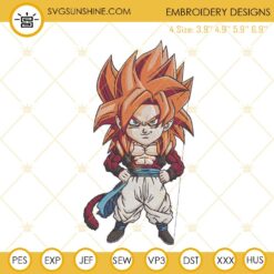 Gogeta SSJ4 Embroidery Designs, Dragon Ball GT Embroidery Files