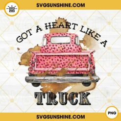 Got A Heart Like A Truck PNG, Country Music PNG, Cowboy Girl PNG, Western Leopard PNG