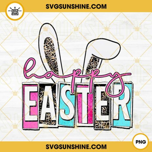 Happy Easter PNG, Bunny Ears Leopard PNG, Western Easter Day PNG Digital Download