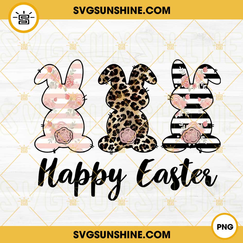 Happy Easter SVG, PNG, PDF, Easter PNG, Easter bunny svg, Happy easter cut  file