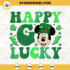 Happy Go Lucky SVG, Mickey Leprechaun Hat SVG, Shamrock SVG, Disney Mouse St Patricks Day SVG PNG DXF EPS