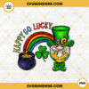 Happy Go Lucky Gnome PNG, Irish Rainbow Clover PNG, Cute Leprechaun PNG, St Patricks Day PNG Download