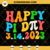 Happy Pi Day 2023 SVG, Wavy Font SVG, Retro Math Teachers SVG, 14 March SVG PNG DXF EPS