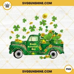 Happy St Patricks Day Green Truck PNG, Shamrock Farm PNG, St Patricks Day PNG Instant Download