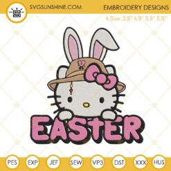 Hello Kitty Bad Bunny Hat Easter Embroidery Design File
