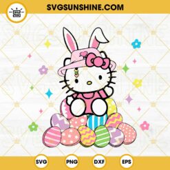 Hello Kitty Bad Bunny Easter SVG, Easter Eggs SVG, Baby Benito Kitty Easter SVG PNG DXF EPS