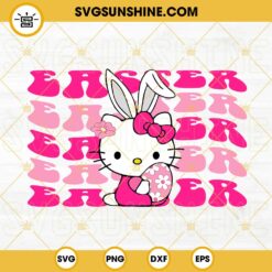 Hello Kitty Easter SVG, Easter Bunny Cat SVG, Kawaii SVG, Happy Easter SVG PNG DXF EPS Cricut