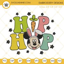 Hip Hop Mickey Embroidery Designs, Funny Easter Day Embroidery Files