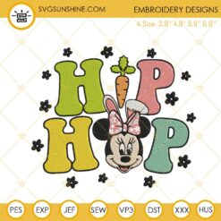 Hip Hop Minnie Mouse Embroidery Files, Disney Happy Easter Embroidery Designs
