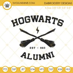 Hogwarts Alumni Embroidery Design, Harry Potter Embroidery File