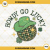 Howdy Go Lucky Discoball PNG, Leprechaun Hat PNG, Lucky Green PNG, Retro Western Patricks Day PNG