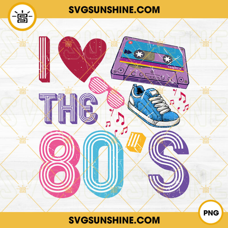 I Love The 80s Png, Cassette Tape Png, Retro Birthday Png, Vintage Png