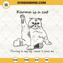 Karma Is A Cat SVG, Purring In My Lap SVG, Taylor Swift SVG, Eras Tour SVG PNG DXF EPS Cricut Files