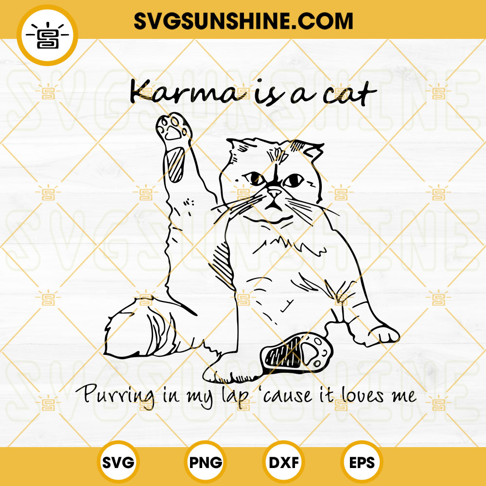 Karma Is A Cat Purring In My Lap SVG, Cat Lovers SVG, Taylor Swift