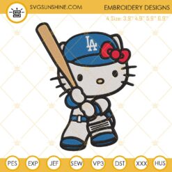 Hello Kitty LA Dodgers Machine Embroidery Design Files