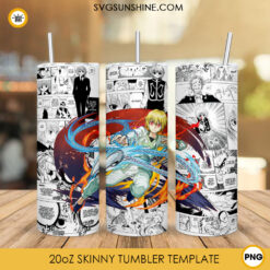Kurapika Hunter X Hunter 20oz Skinny Tumbler Wrap Design, Anime Boy Tumbler PNG Sublimation