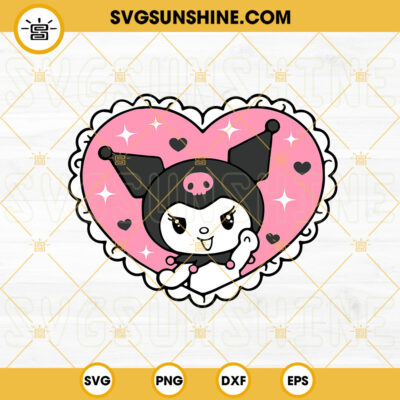 Kuromi Heart SVG, Sanrio SVG, Hello Kitty SVG PNG DXF EPS Cricut Files