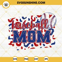 Leopard Baseball Mom SVG, Baseball Lover SVG, Sport Mama SVG PNG DXF EPS