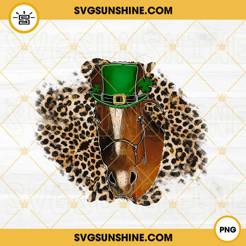 Leprechaun Horse PNG, Leopard Print PNG, St Patricks Day Farm PNG, Lucky Animal PNG