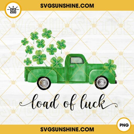 Load Of Luck Truck PNG, Watercolor Shamrock Truck PNG, St Patrick’s Day PNG Digital Download