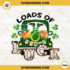 Loads Of Luck PNG, St Patricks Day Truck PNG, Gnomes PNG, Four Leaf Clover PNG Sublimation Designs