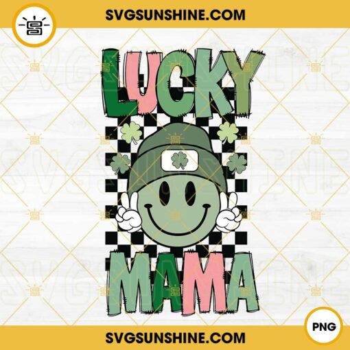 Lucky Mama PNG, Smiley Banie Lucky Clover PNG, St Patricks Day Mom PNG Download