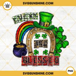 Lucky And Blessed PNG, Leprechaun Hat PNG, Irish Rainbow PNG, St Patricks Day PNG File