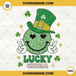 Lucky Charm PNG, Green Leopard Smiley Face PNG, Irish Leprechaun PNG, St Patricks Day PNG Design File