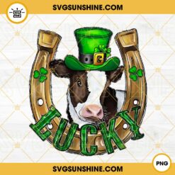Lucky Cow PNG, Leprechaun Heifer PNG, Horseshoe Shamrock PNG, St Patricks Day PNG Digital File
