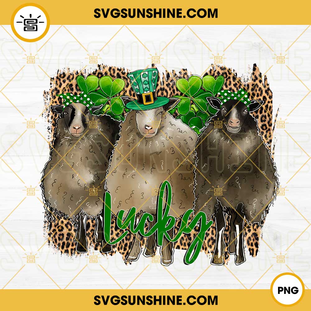 Lucky Sheeps PNG, Western Leopard Background PNG, Shamrock PNG, St Patricks Day Animals PNG