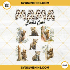 Mama Bears Cubs PNG, Bear Mom PNG, Baby Bear PNG, Cute Mothers Day PNG Digital Download