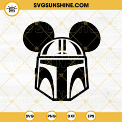 Mandalorian Helmet Mickey Ears SVG, Boba Fett SVG, Disney Star Wars Series SVG Digital Download