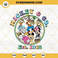 Mickey And Co Est 1928 Easter SVG, Retro Mickey Easter Bunny SVG, Disney Easter Day SVG PNG DXF EPS Cutting Files