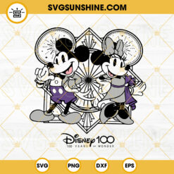 Mickey And Minnie Disney 100 Years Of Wonder SVG, Disneyworld SVG, Disney Family Trip SVG PNG DXF EPS Cut Files