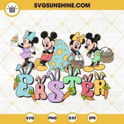 Mickey And Minnie Easter SVG, Easter Bunny Disney Mouse SVG, Spring Couple SVG, Disney Easter Trip SVG PNG DXF EPS