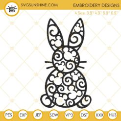 Mickey Easter Bunny Embroidery Design, Disney Mouse Easter Machine Embroidery File