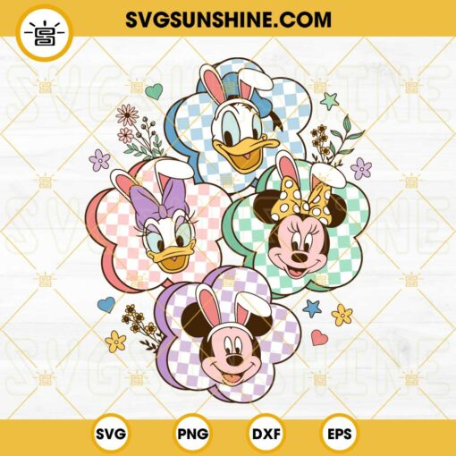 Mickey Friends Easter Bunny Ears SVG, Mouse Easter SVG, Spring SVG, Disney Easter Family SVG PNG DXF EPS