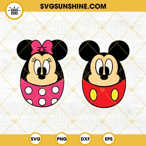 Mickey Minnie Easter Egg SVG, Easter Bunny SVG, Disney Easter SVG PNG DXF EPS Instant Download