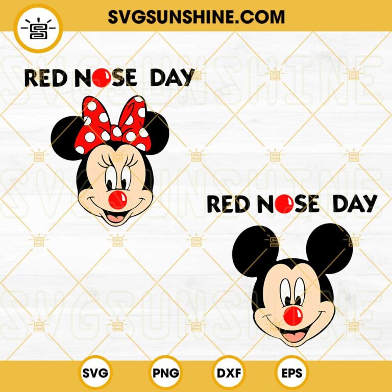 Mickey Minnie Red Nose Day SVG, Disney Mouse Red Nose SVG PNG DXF EPS