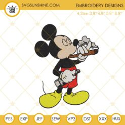 Mickey Smoke Weed Embroidery Design, Funny Disney Marijuana Embroidery File