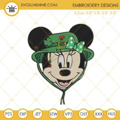 Mickey Head Heart Shamrock Machine Embroidery File, Disney Mouse St Patricks Day Embroidery Design