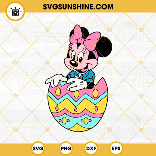 Minnie In Easter Egg SVG, Mouse Easter SVG, Cute Disney Easter Day SVG PNG DXF EPS
