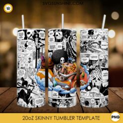Brook 20oz Skinny Tumbler Template PNG, One Piece Skinny Tumbler Design PNG