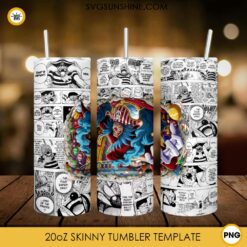 Buggy 20oz Skinny Tumbler Template PNG, One Piece Skinny Tumbler Design PNG