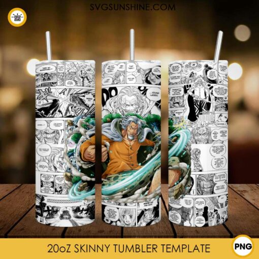 Silvers Rayleigh 20oz Skinny Tumbler Template PNG, One Piece Skinny Tumbler Design PNG