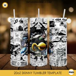 Crocodile 20oz Skinny Tumbler Template PNG, One Piece Skinny Tumbler Design PNG