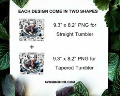 Shanks 20oz Skinny Tumbler Template PNG, One Piece Skinny Tumbler Design PNG